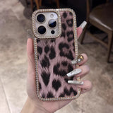 Luxury Leopard Print Fur Textured Pattern Case For iPhone 16 15 14 13 12 11 Pro Max
