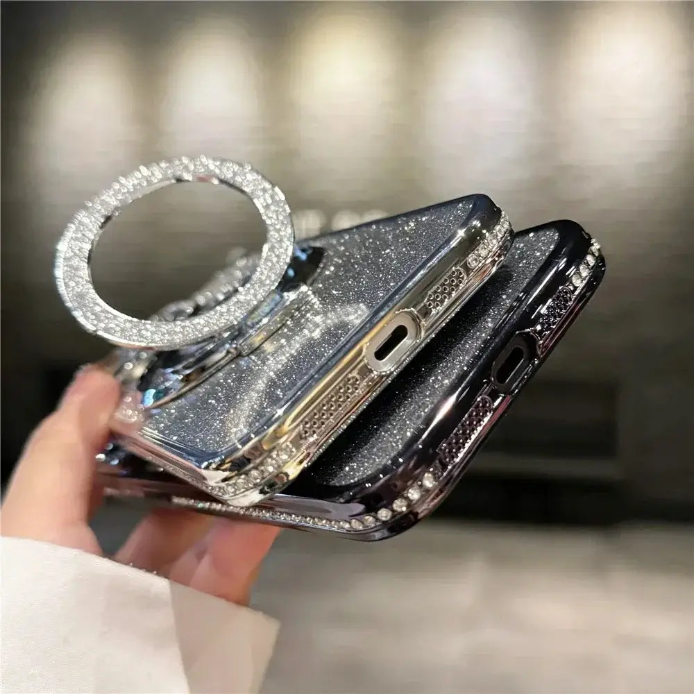 Luxury Magsafe Wireless Charging Jewelled Bling Case For iPhone 16 11