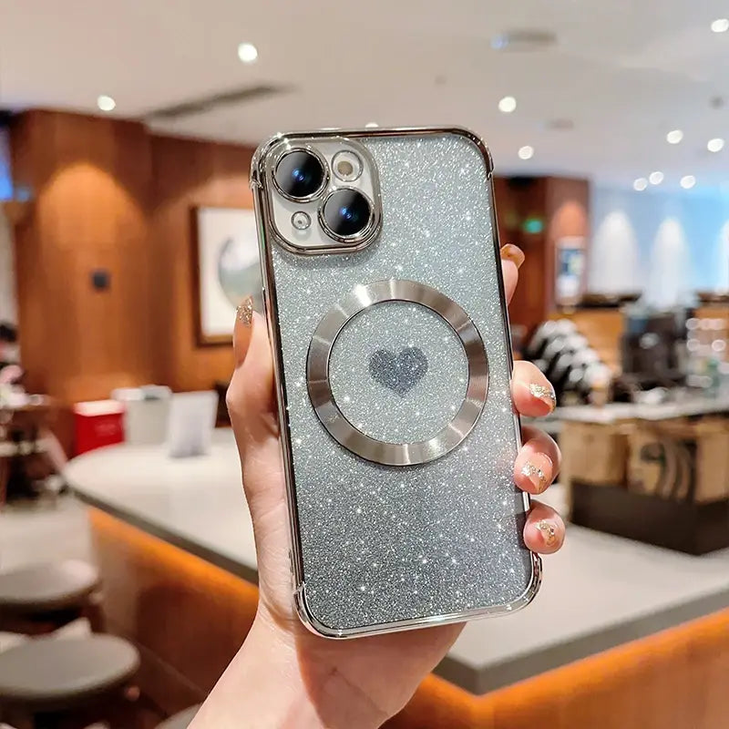 Etui de luxe pour téléphone portable pour IPhone, avec plaque d'électrolyse transparente pour l'attraction magnétique
