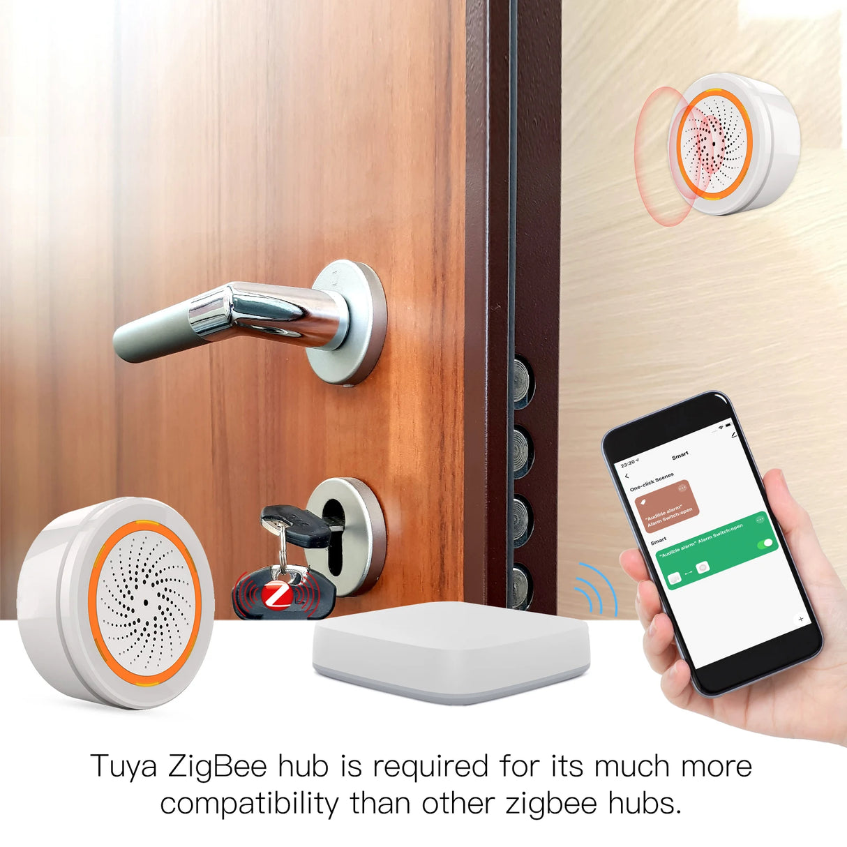 Tuya ZigBee Smart Sound and Light Siren - WiFi 90dB Alarm Control via SmartLife Google Alexa Apps