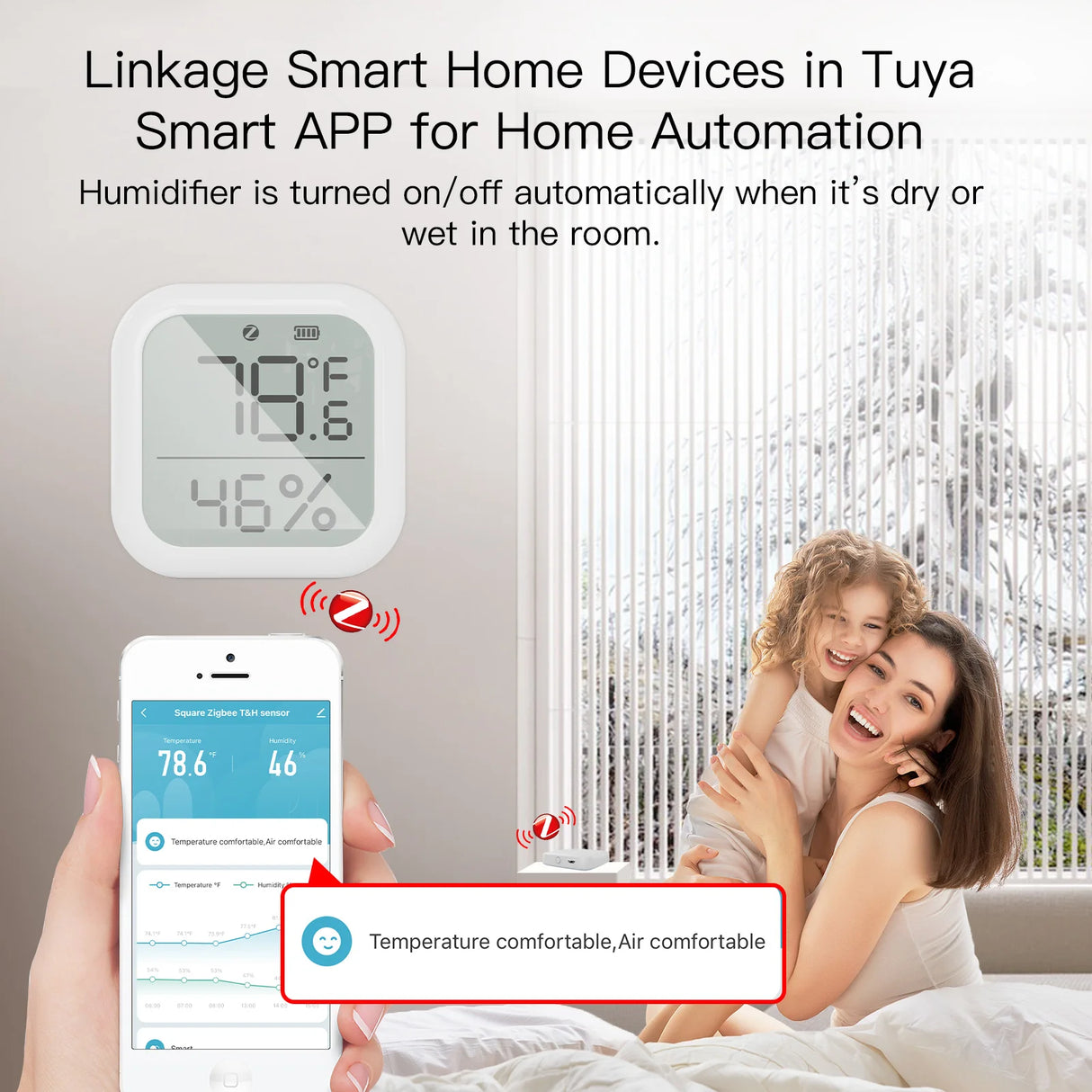 Tuya ZigBee Smart Temperature and Humidity Sensor - WiFi Hygrometer Control via SmartLife Google Alexa Apps