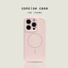 Pink silicone iPhone case with MagSafe.