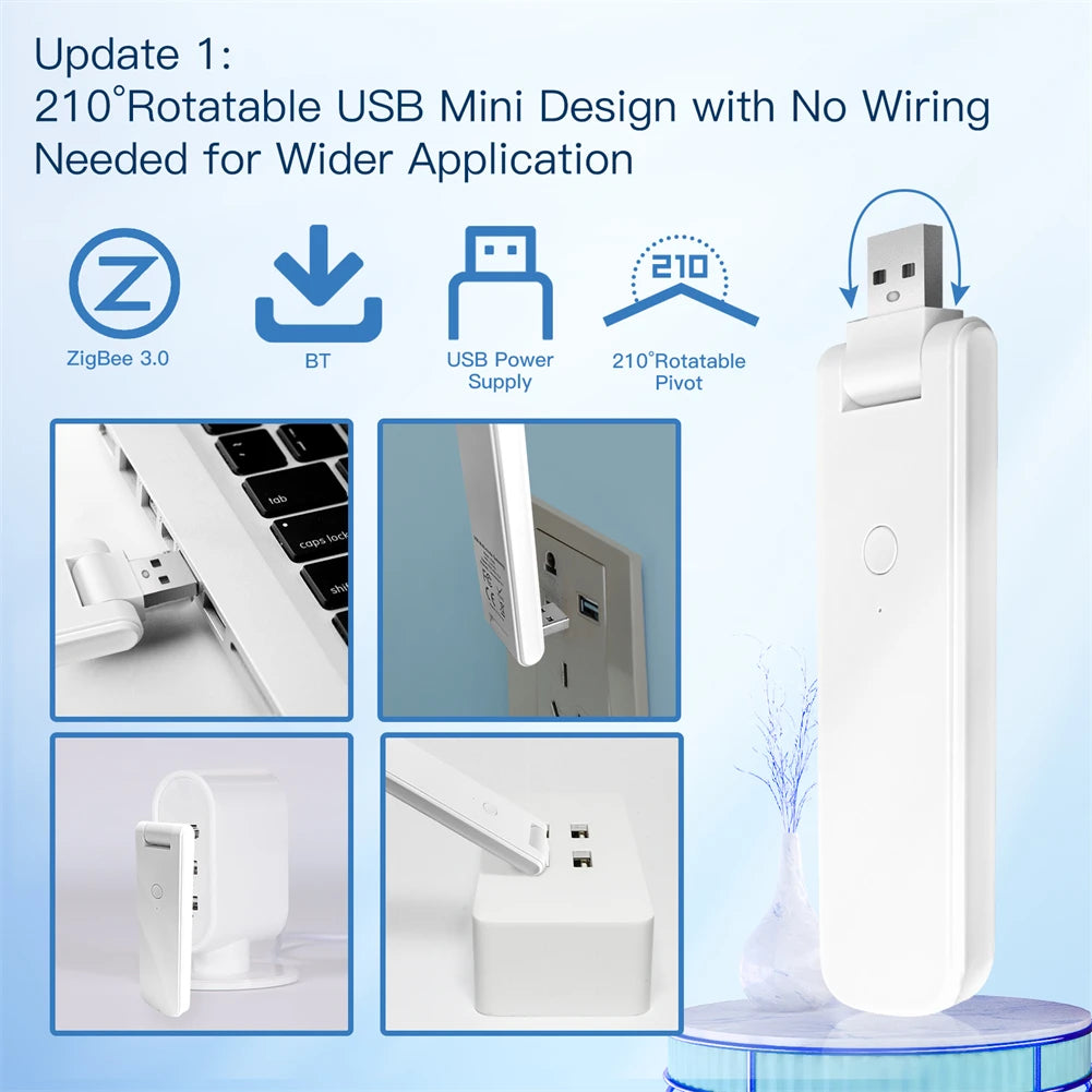 Tuya Zigbee Smart Multi-mode Gateway USB Connector Dongle - WiFi Control via SmartLife Google Alexa Apps