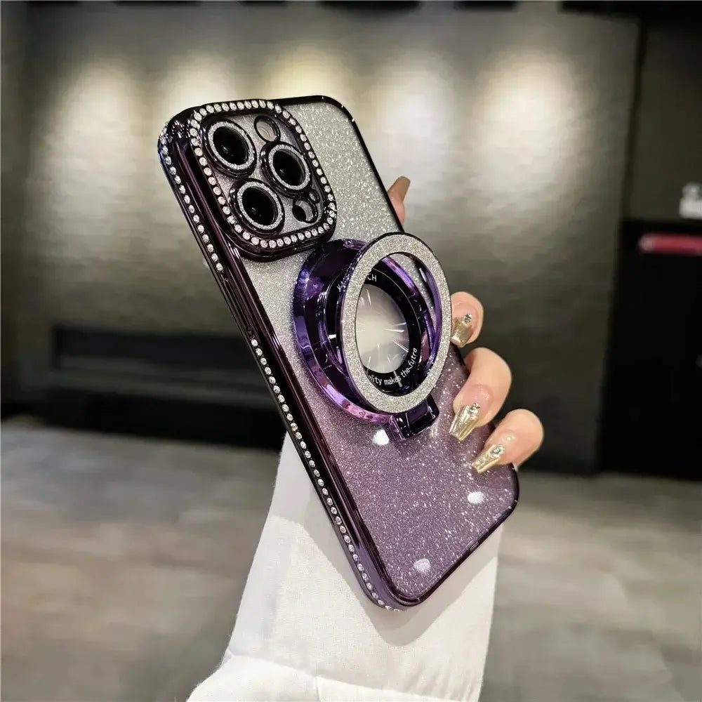Luxury Magsafe Wireless Charging Jewelled Bling Case For iPhone 16 11