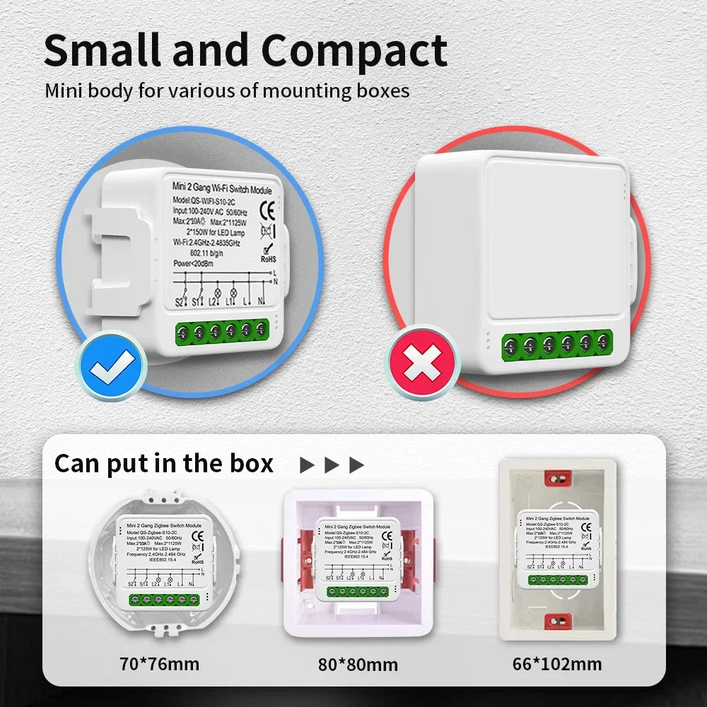 Tuya Zigbee Smart Curtain Switch Control Module - Wifi Blinds Shutter Motor Control via SmartLife Google Alexa Apps