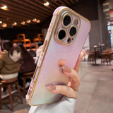 Luxury Plating Heart Design Lens Protect Case For iPhone 16 12 13 14 15 11 Pro Max Plus