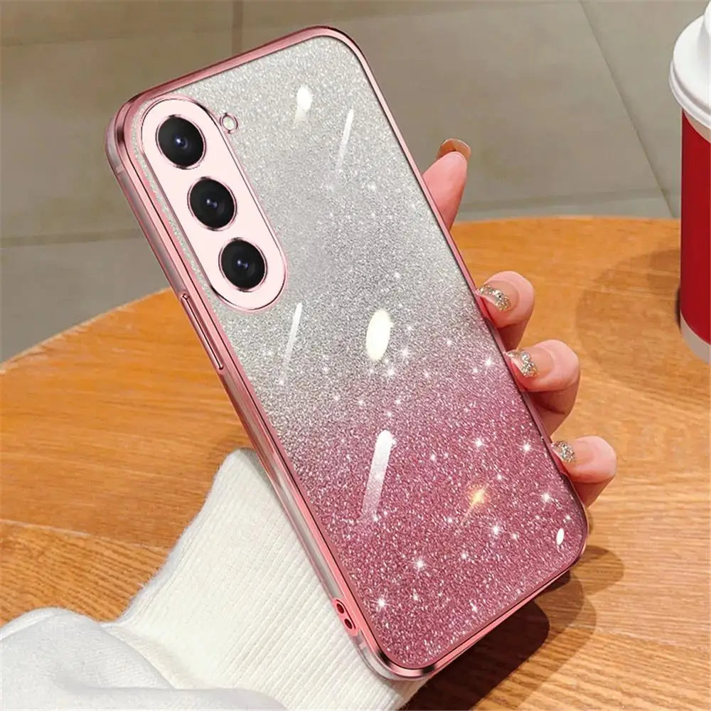 Gradient Glitter Plating Edge Phone Case For Samsung Galaxy S Series