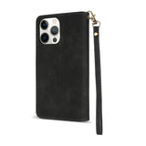 Luxury Leather Zipper Wallet Style Phone Case with Kick Stand For iPhone 15 Pro Max 14 Plus 13 Mini 12 11 Executive Cover