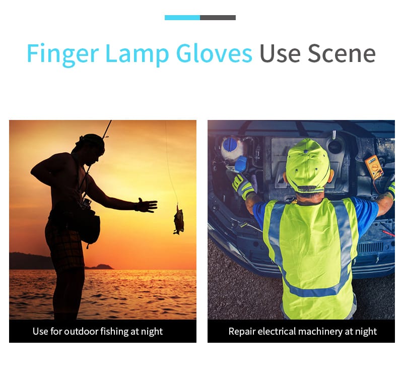 LED-Taschenlampen-Angelhandschuhe, wasserdichte Outdoor-Ausrüstung