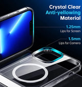 Shockproof MagSafe Clear Phone Case with Kickstand for iPhone 16 15 14 Pro Max 13 12 11 Plus Mini Shockproof Mobile Cover