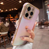 Luxury Plating Heart Design Lens Protect Case For iPhone 16 12 13 14 15 11 Pro Max Plus