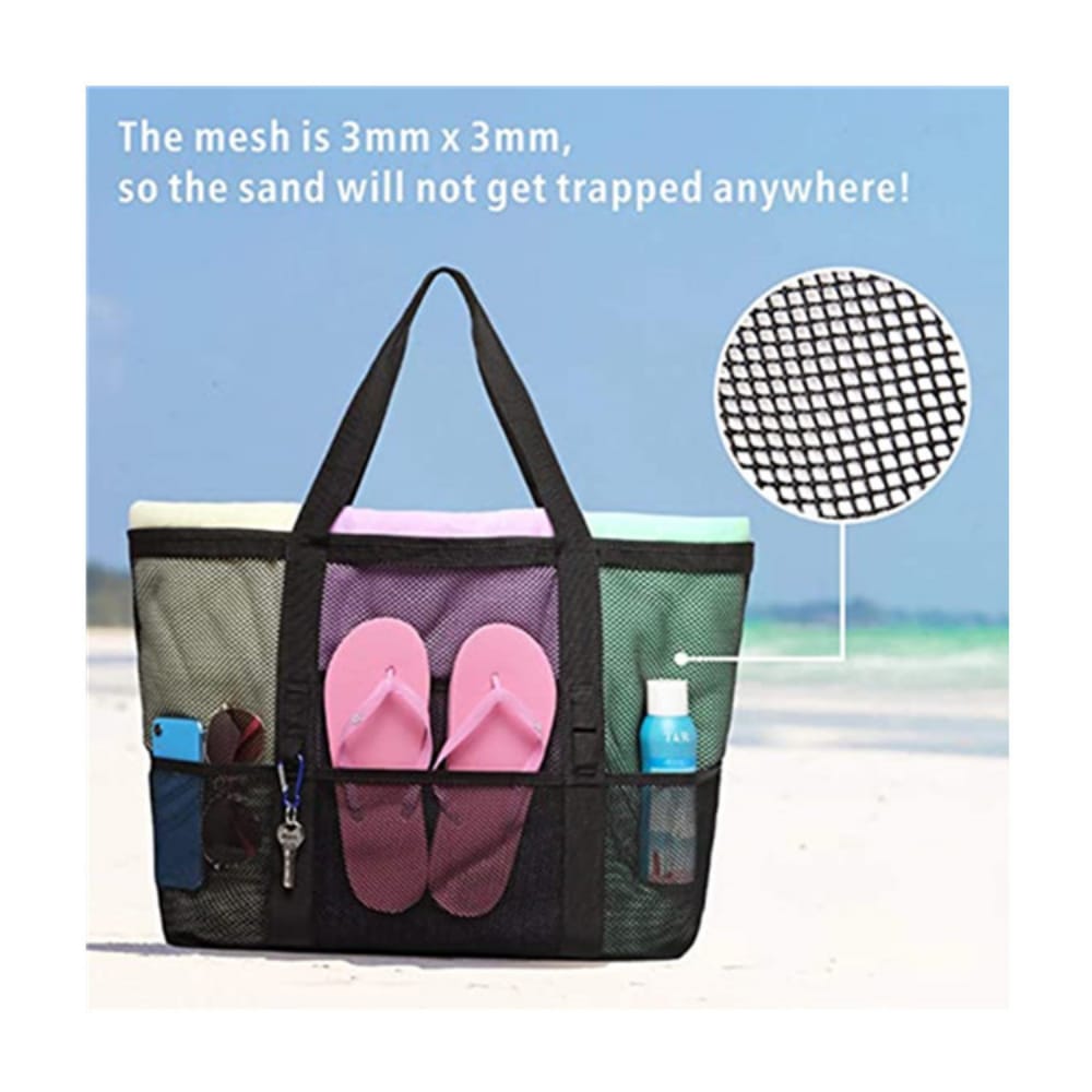 Strandtasche aus Mesh-Nylon mit großem Fassungsvermögen für Damen