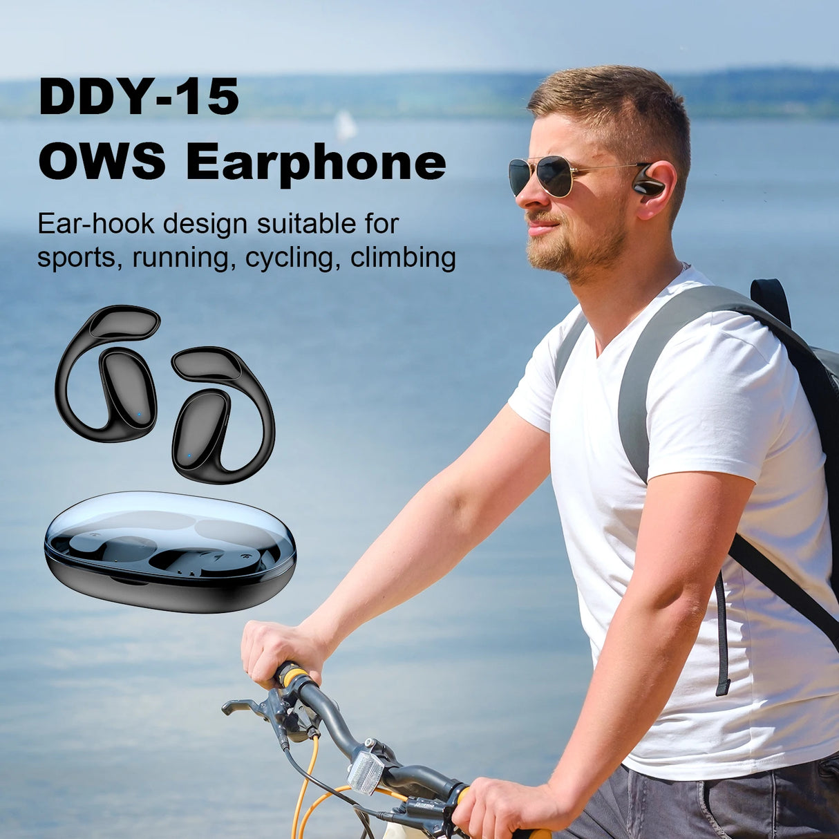 Wireless ear-hook earphones.
