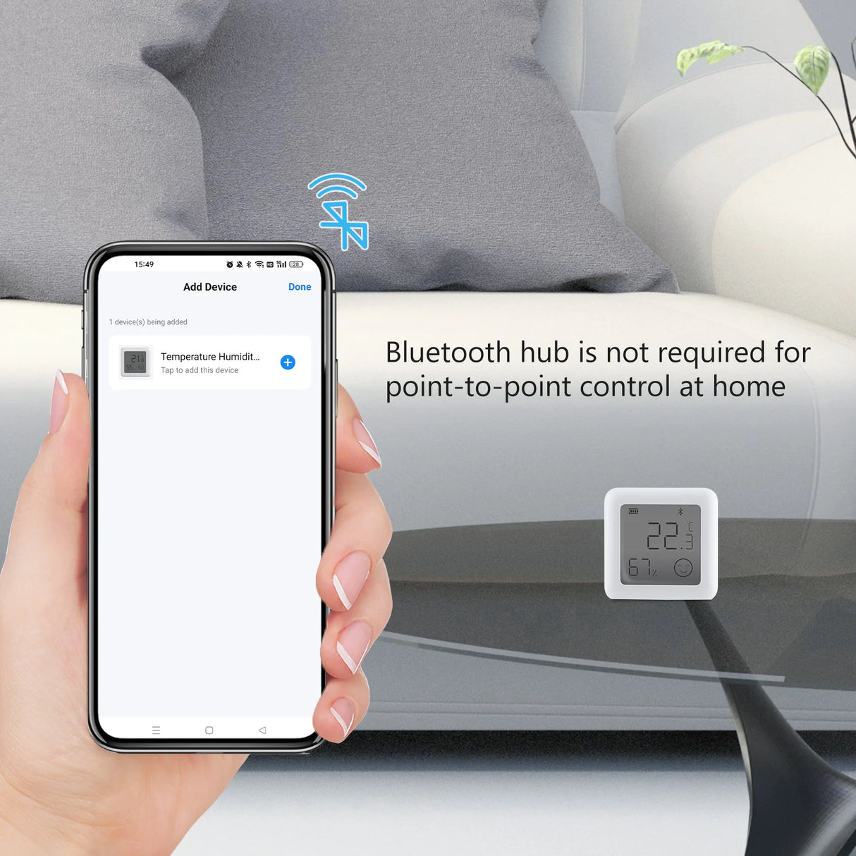 Tuya Smart Mini LCD Temperature Humidity Sensor Display - WiFi Bluetooth Hygrometer Control via SmartLife Google Alexa Apps