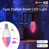 Tuya Zigbee LED Light Bulb E14 - WiFi RGB Candle Lamp Contol via SmartLife Google Alexa Apps