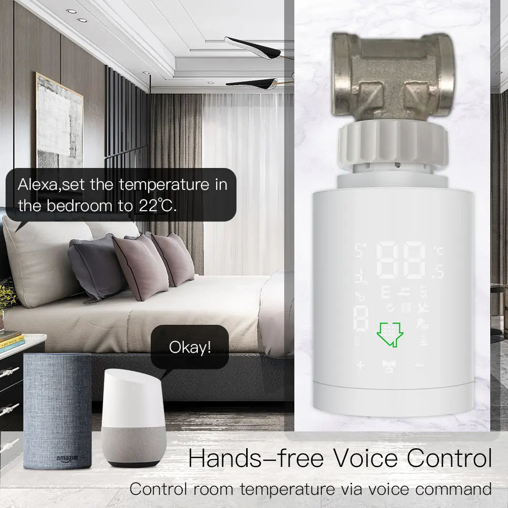 Tuya ZigBee Smart Temperature Control Valve - WIFi Radiator Actuator Thermostat Control via SmartLife Google Alexa Apps