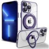 Luxury MagSafe Plating Case with Rotating Magnetic Ring Holder Stand For iPhone 16 15 Pro Max 14 13 12 11 X XR XS 7 8 Plus SE2 SE3 Wireless Charge Back Cover