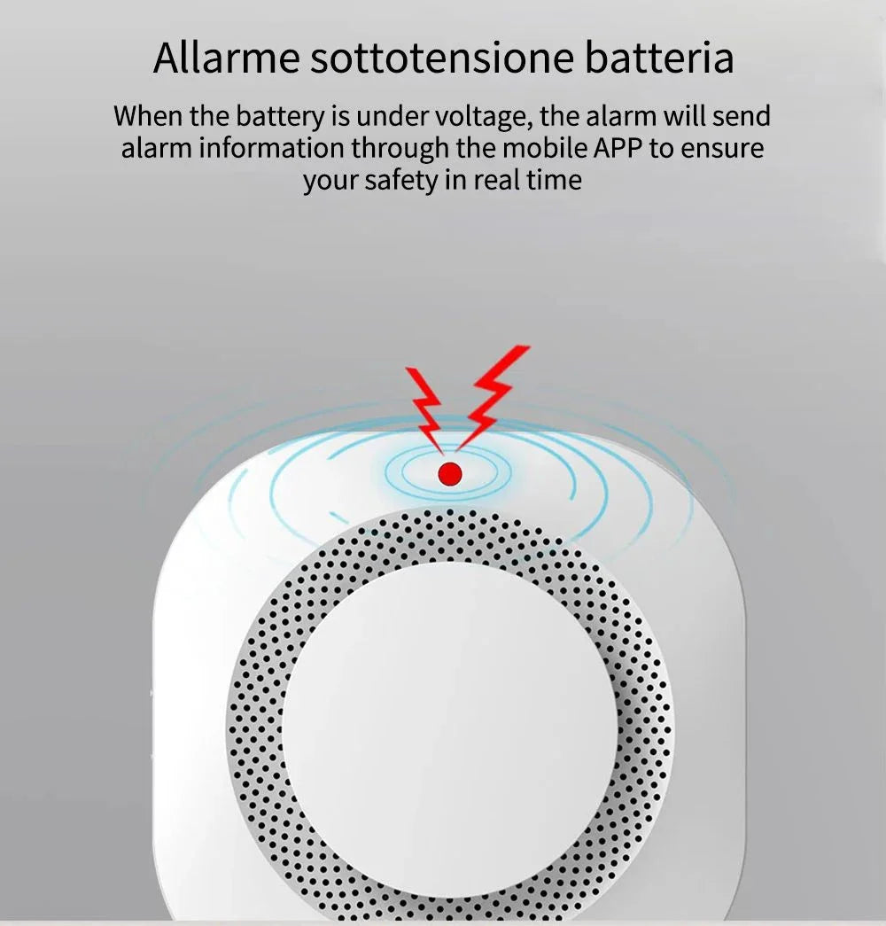 Tuya Smart Smoke Detector Sensor & Alarm - 80db Alarm WiFi Controlled via SmartLife Google Alexa Apps