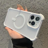 Luxury MagSafe Matte Translucent Case For iPhone 16 15 14 13 Pro Max Plus