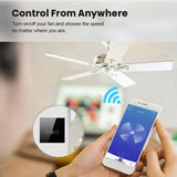 Tuya Smart Ceiling Fan Switch with Intelligent Remote Timer And Speed Control - WiFi Control via SmartLife Google Alexa Apps