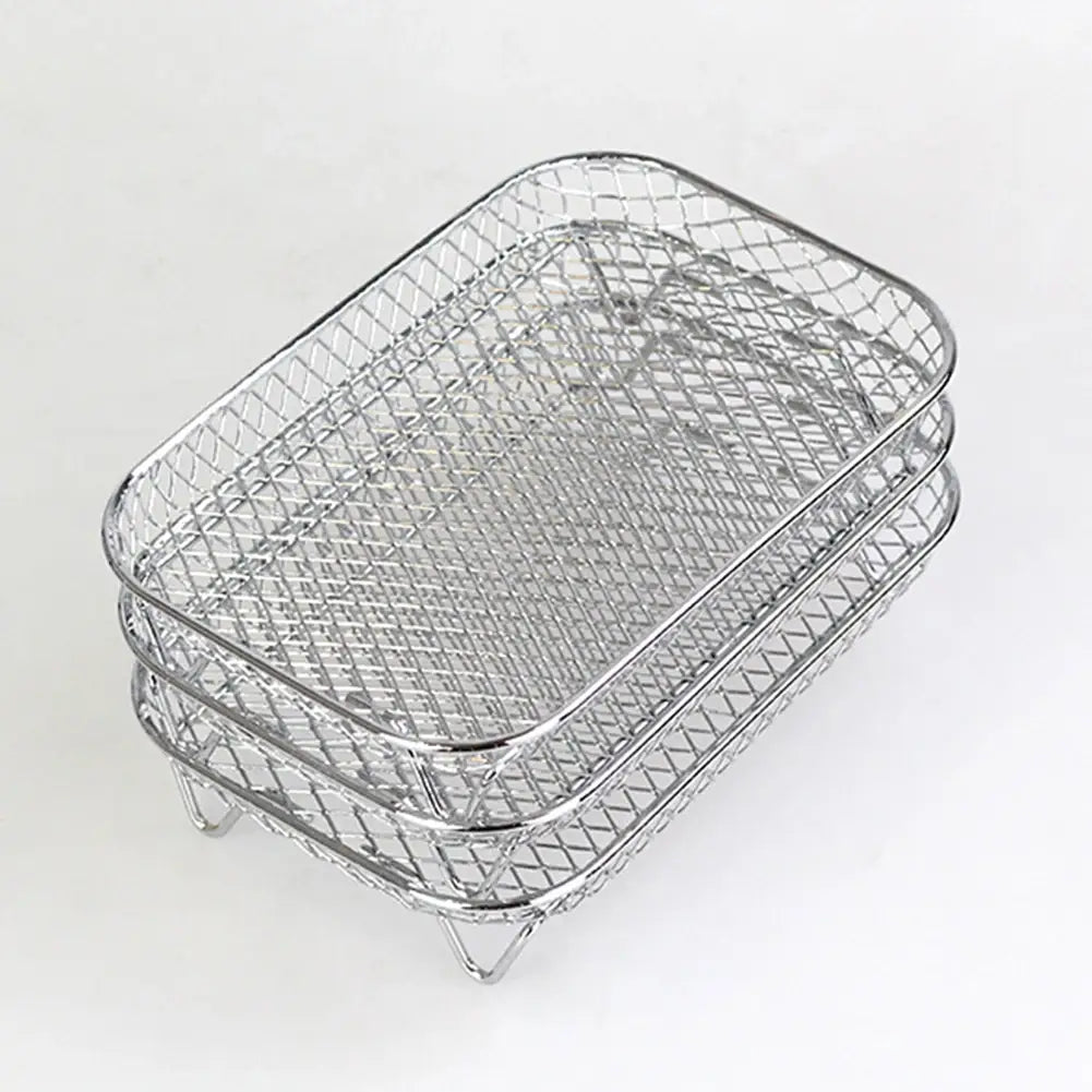 Support de friteuse à air en acier inoxydable, grille de cuisson empilable