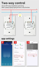 Tuya Zigbee WiFi LED Bluetooth Smart Wall Switch - Wifi Controlled via SmartLife Google Alexa Apps