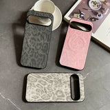 Luxury Pastel Leather Texture Leopard Print Design Wireless Charge Case For Google Pixel 5a 6a 7a 8a 9a 6 7 8 9 Pro Xl