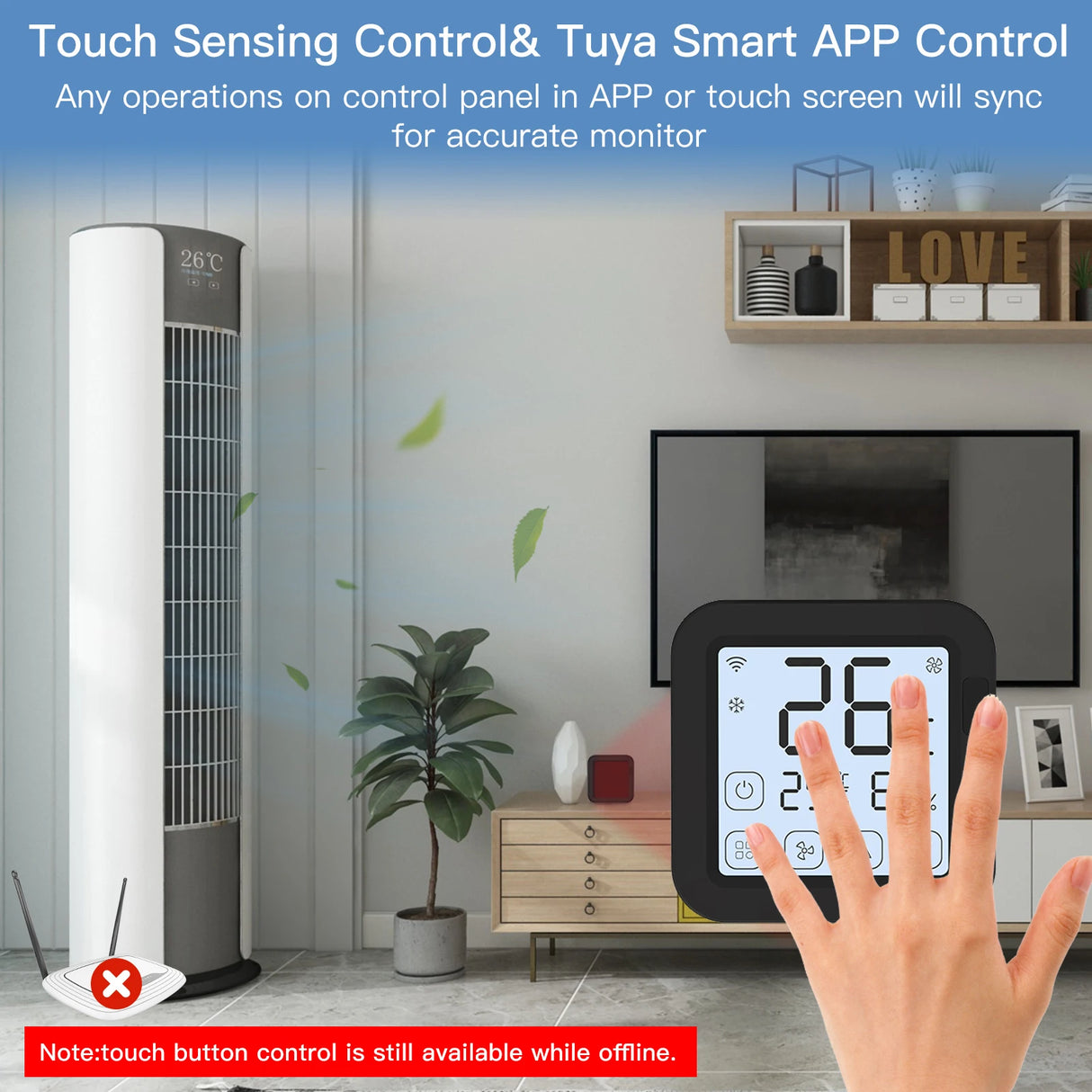 Tuya IR Thermostat Controller with LCD Screen - WiFi Temperature & Humidity Control via SmartLife Google Alexa Apps