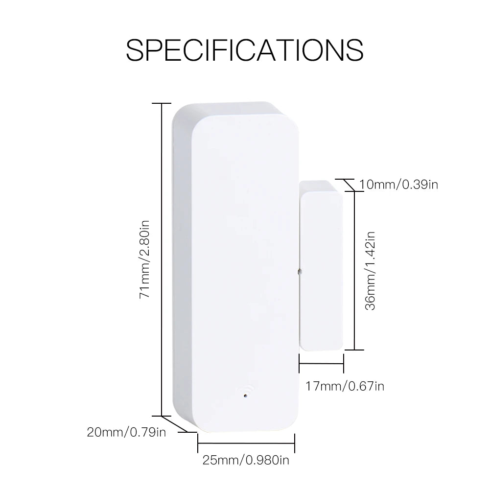 Tuya Smart Door Window Sensor - Wifi Entry Detection Control via SmartLife Google Alexa Apps