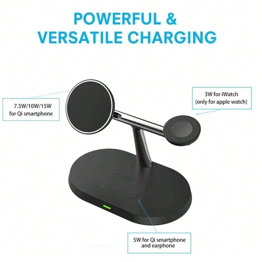 40W 3in1 MagSafe Qi Wireless Charging Stand for Apple and Samsung - Power Delivery Charger