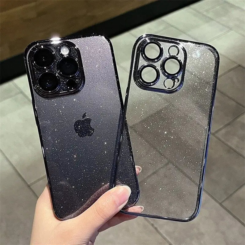 Luxuriöse galvanisierte Glitzer-Handyhülle für iPhone 11 12 13 14 Pro Max