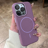Shockproof Leather Lychee Texture MagSafe Case For iPhone 16 15 12 13 14 11 Pro Max Plus
