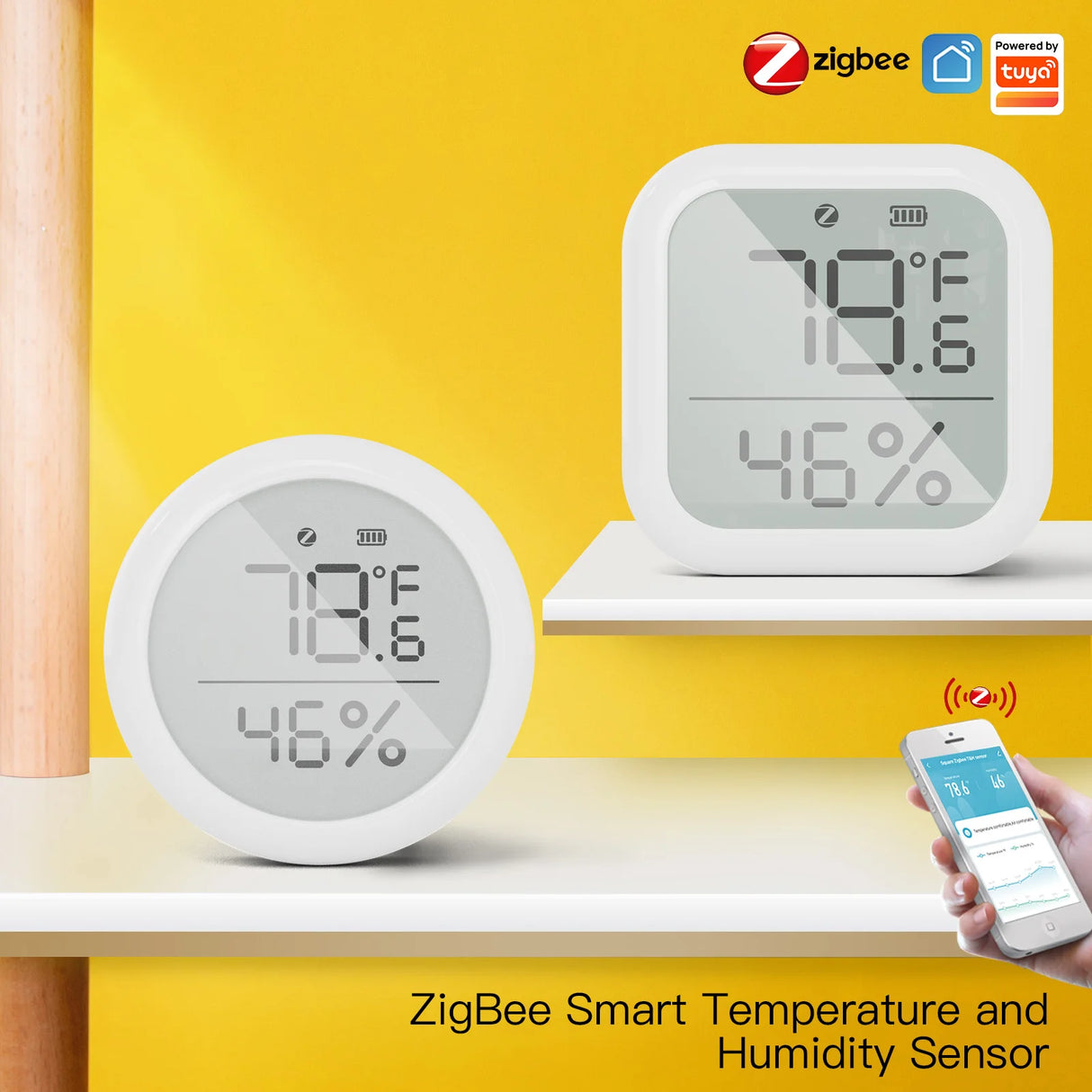 Tuya ZigBee Smart Temperature and Humidity Sensor - WiFi Hygrometer Control via SmartLife Google Alexa Apps