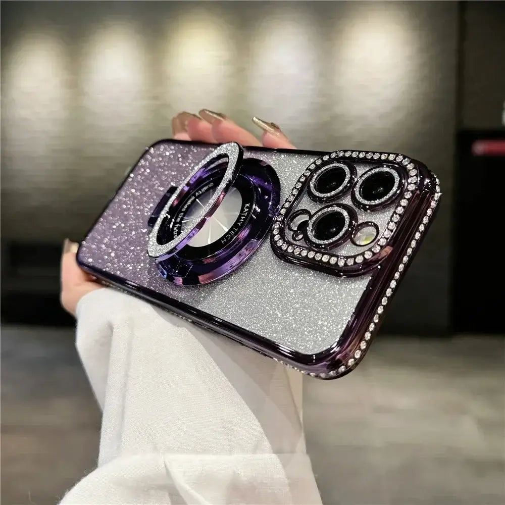 Luxury Magsafe Wireless Charging Jewelled Bling Case For iPhone 16 11