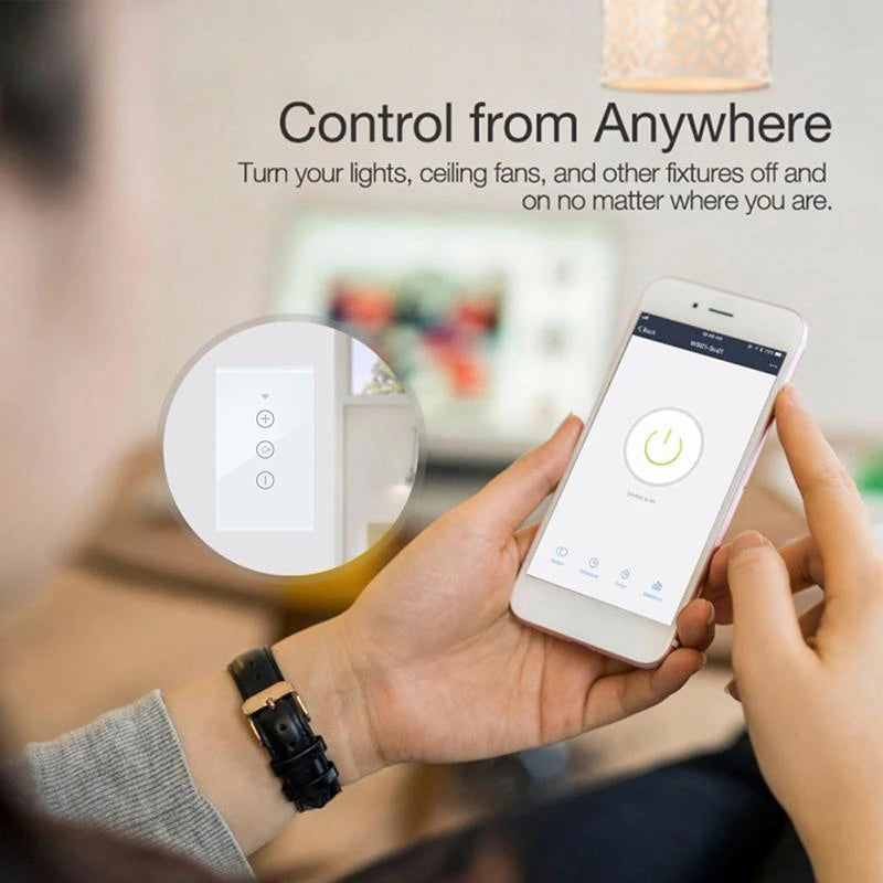 Tuya Smart Wall Touch LED Light Dimmer Switch - Wifi Controlled via SmartLife Google Alexa Apps