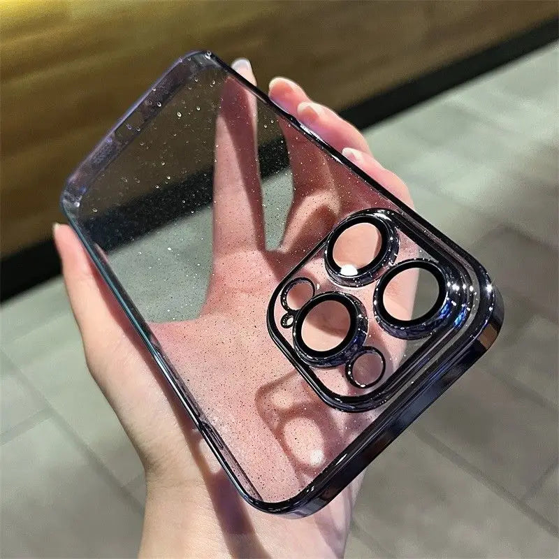 Luxuriöse galvanisierte Glitzer-Handyhülle für iPhone 11 12 13 14 Pro Max