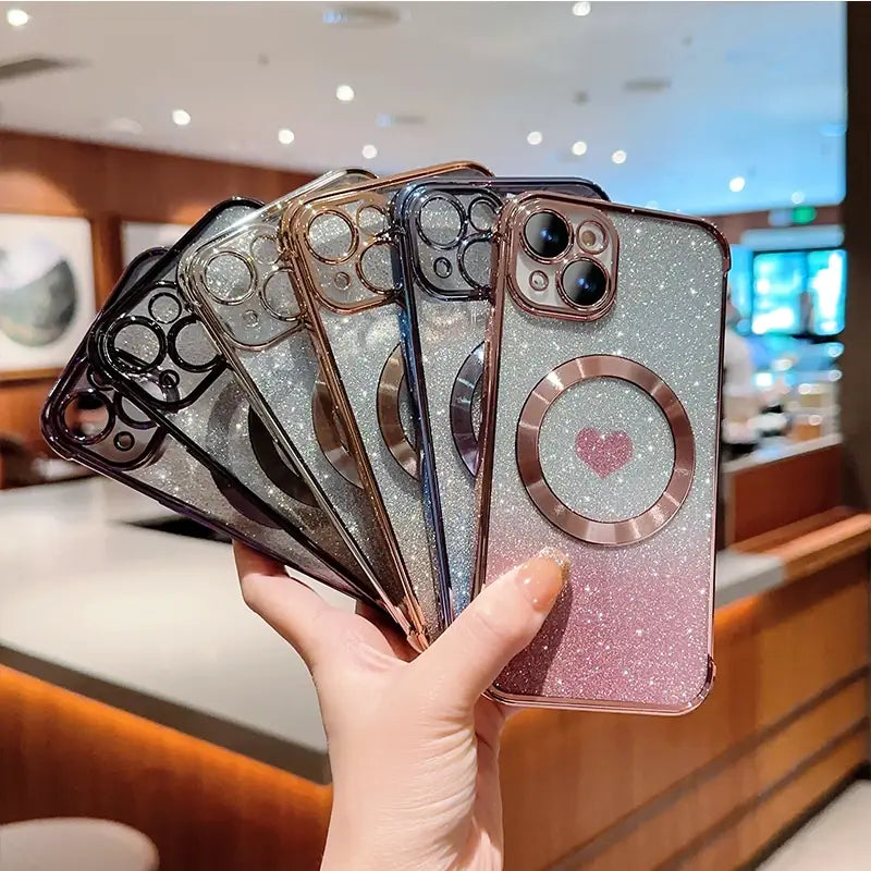 Luxury Electroplate Clear Magnetic Attraction Phone Case for IPhone