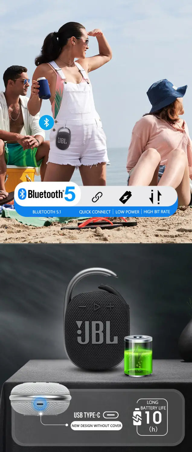 Original JBL CLIP 4 kabelloser Bluetooth-Lautsprecher – Nehmen Sie Ihren
