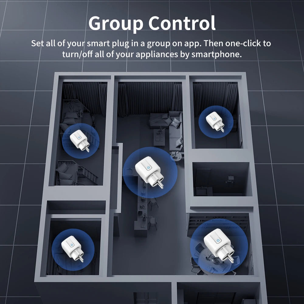 TUYA Zigbee Smart Sockets 16A & 20A with power Monitoring - Wifi Controlled via SmartLife Google Alexa Apps