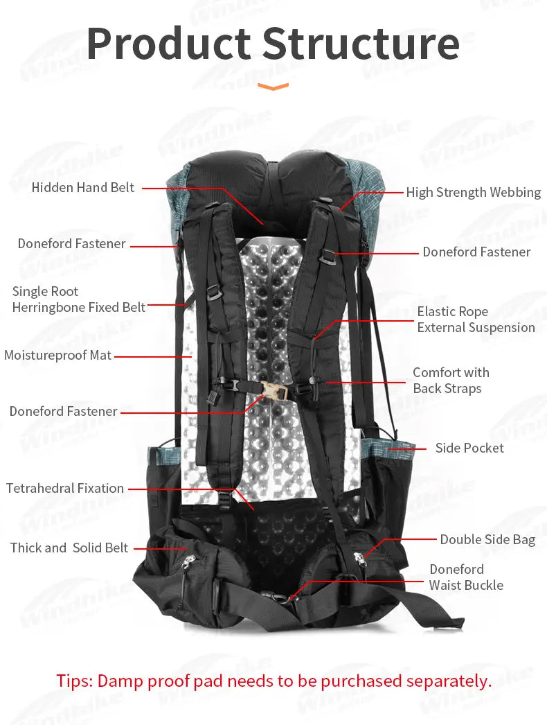 Beliebtes 3F UL GEAR QIDIAN2.0 Outdoor 40L+16L Ultralight