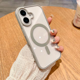 Luxury Magsafe Transparent Case For iPhone 16 15 14 13 12 11 Pro Max X XS Max XR 13 Mini 7 8 Plus Magnetic Wireless Charge Cover