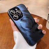 Luxury MagSafe Aurora Feather Finish Lens Protect Case For iPhone 16 15 14 13 12 Pro Max Plus