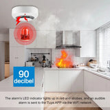 Tuya Smart Smoke Detector Sensor & Alarm - 80db Alarm WiFi Controlled via SmartLife Google Alexa Apps