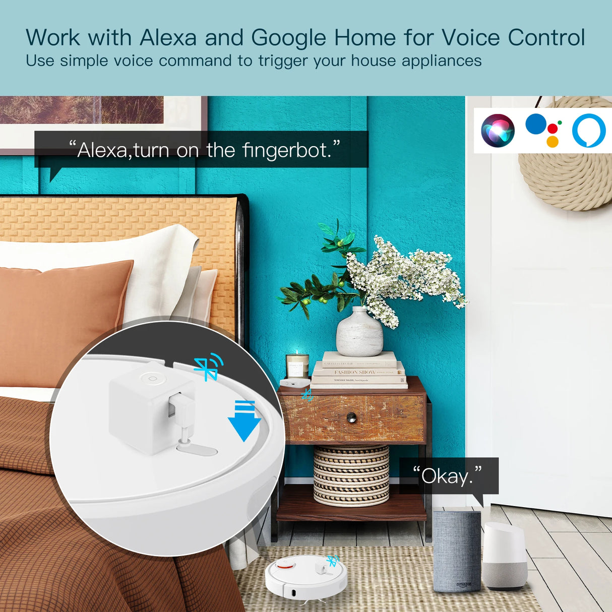 Tuya Fingerbot Button Pusher - Wifi Programmable Control via SmartLife Google Alexa Apps