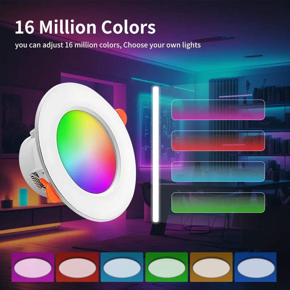 Tuya Zigbee Smart Wireless LED Downlights - RGB Wifi Controlled via SmartLife Google Alexa Apps