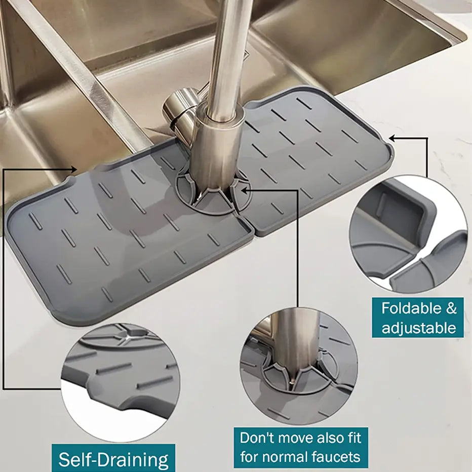 Verschiedene saugfähige Silikonmatten für Küchenarmaturen – Spülschwamm