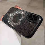 Sparkly black phone case.