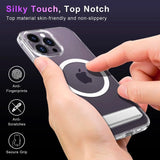 Shockproof MagSafe Clear Phone Case with Kickstand for iPhone 16 15 14 Pro Max 13 12 11 Plus Mini Shockproof Mobile Cover