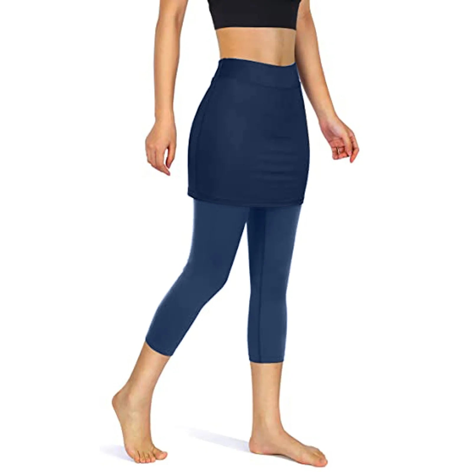 Leggings de Sport à jupe de Tennis pour poches de Fitness, Yoga élastique