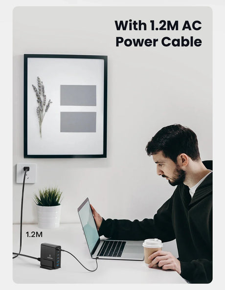 AC power cable measuring 1.2 meters in length.